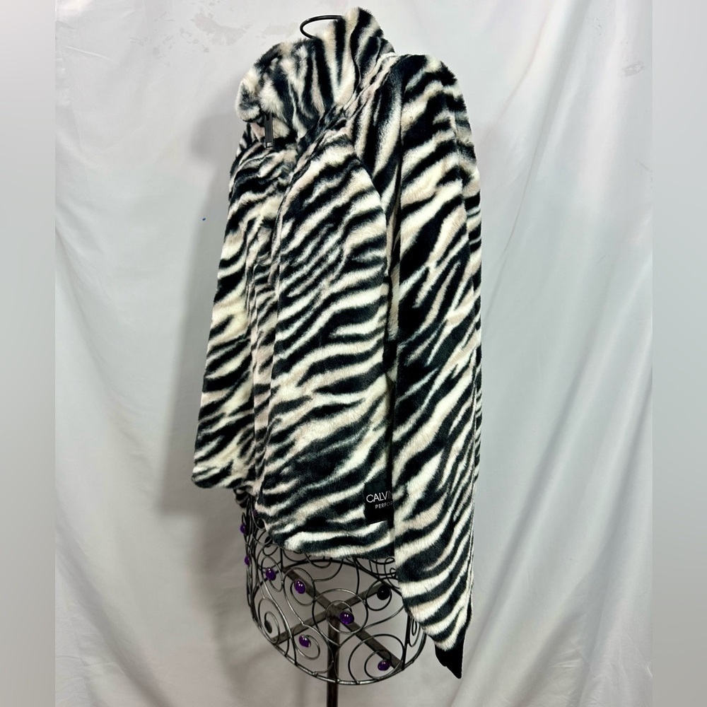 Calvin Klein Performance Zebra Print Faux Fur Swe… - image 7
